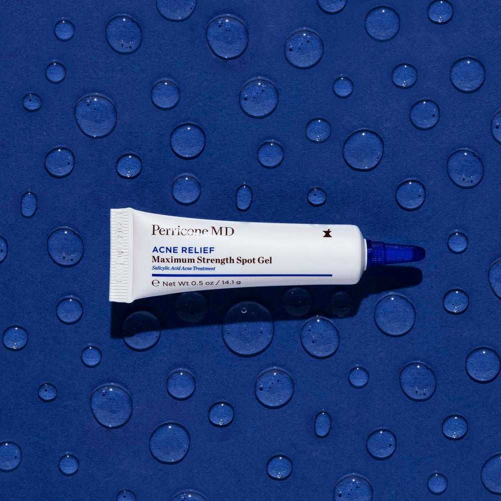 Perricone MD Acne Relief Spot Gel texture close-up showing clear gel formula