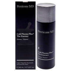 Perricone MD Cold Plasma Plus The Essence bottle close-up, premium packaging and formula.
