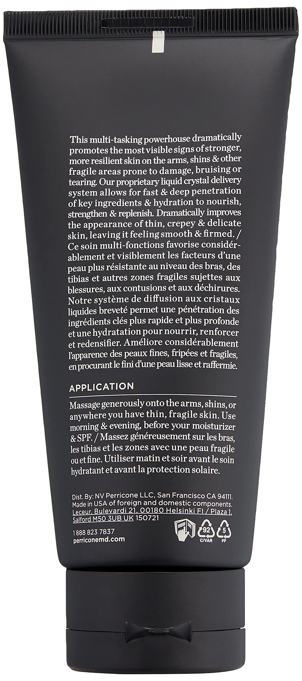 Perricone MD Cold Plasma Plus+ Fragile Skin Therapy arm application demonstrates targeted use.