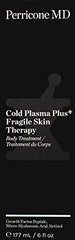 Perricone MD Cold Plasma Plus+ fragile skin therapy bottle cap highlights luxurious presentation.