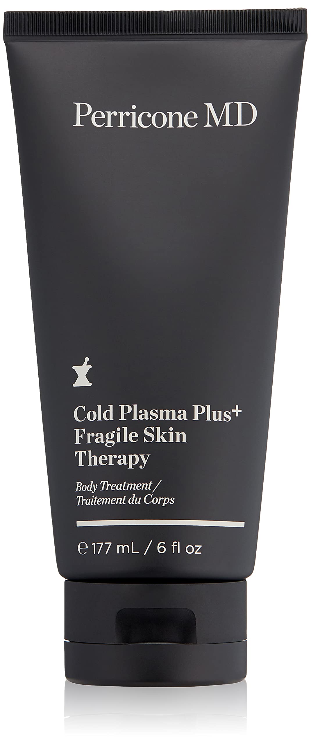 Perricone MD Cold Plasma Plus+ fragile skin therapy bottle front, premium packaging and advanced formula.