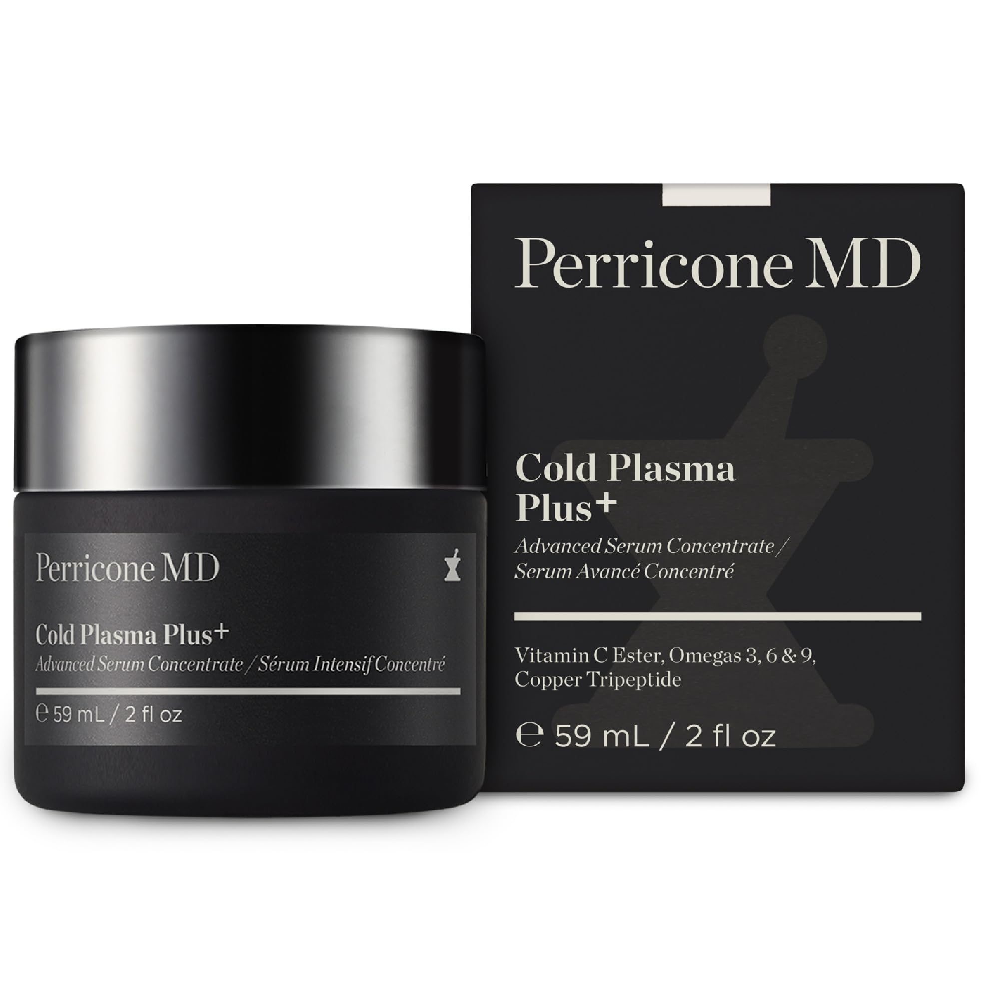 Perricone MD Cold Plasma Plus+ texture swatch demonstrates smoothing and fast absorption on skin.