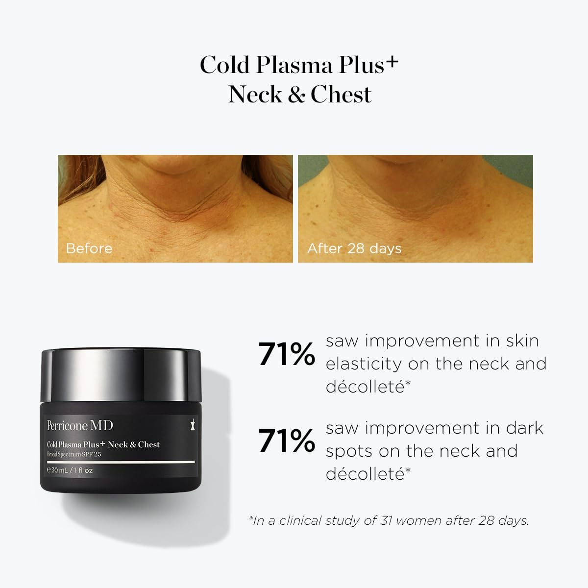 Close up of the SPF 25 label on Perricone MD bottle.