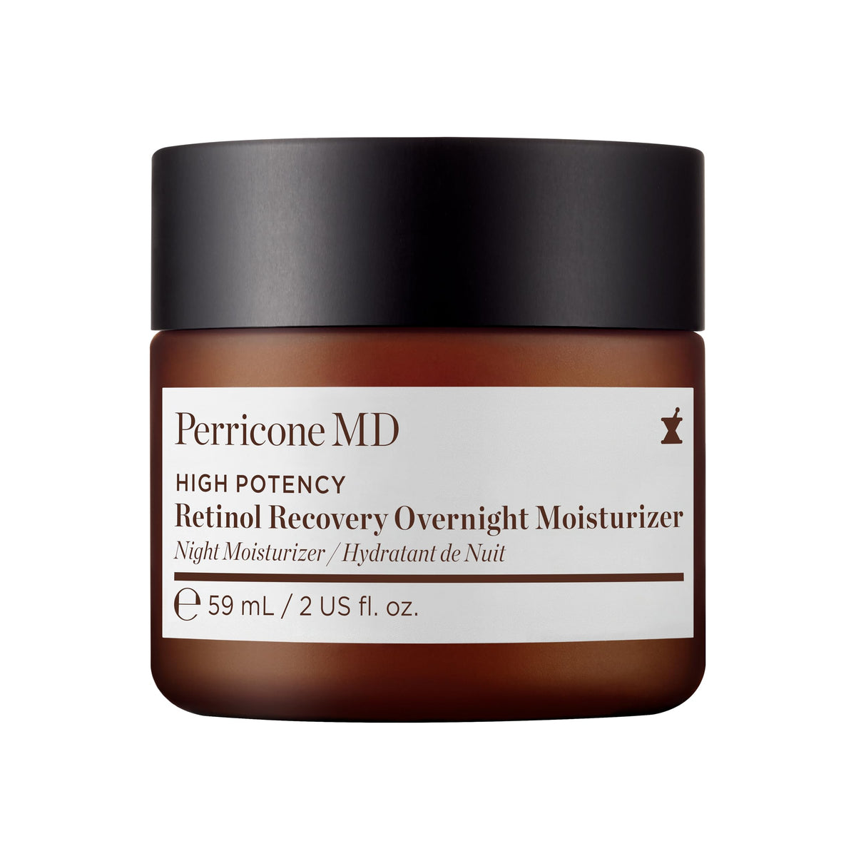 Perricone MD high potency retinol recovery overnight moisturizer jar close-up with rich hydration
