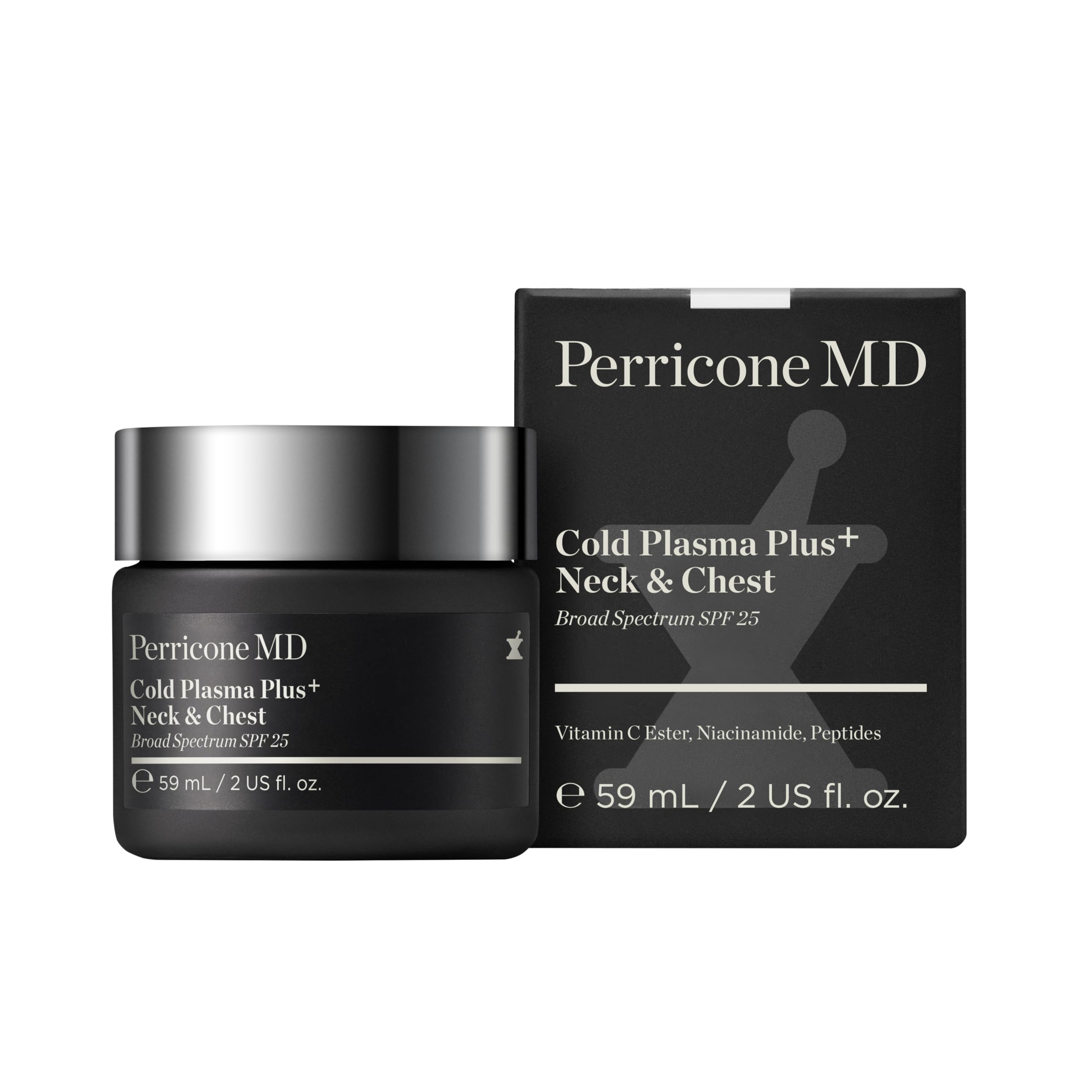 Skin-swatch showing smoother neck and chest texture after Perricone MD cream.