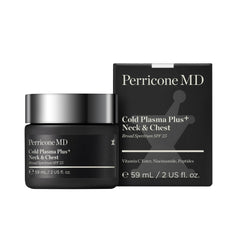 Skin-swatch showing smoother neck and chest texture after Perricone MD cream.