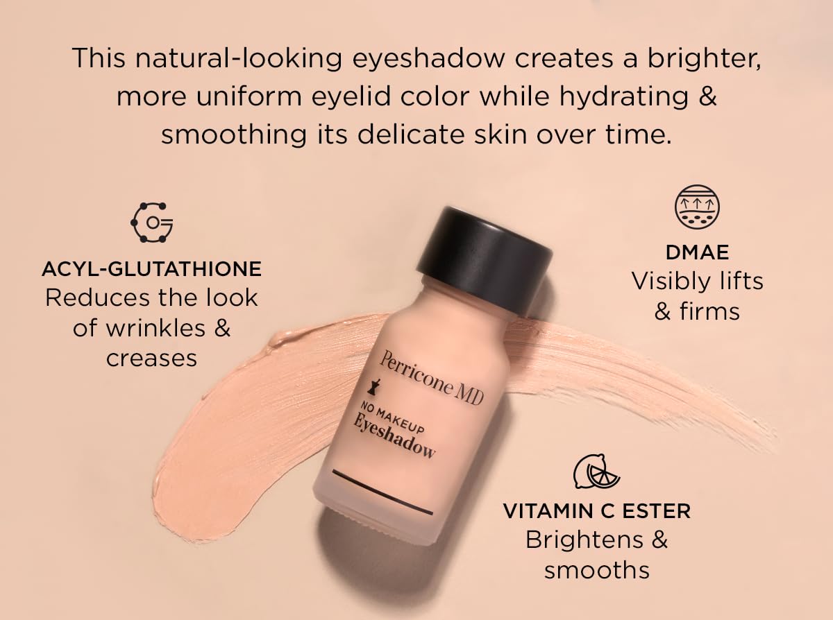 Perricone MD No Makeup Eyeshadow Shade 2 application on lid with brush.