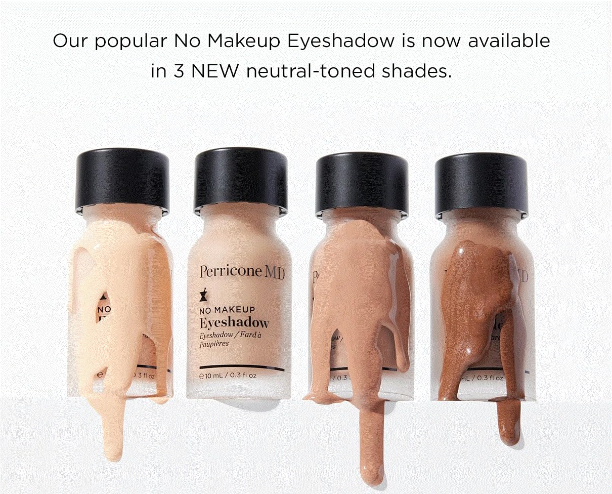 Perricone MD No Makeup Eyeshadow Shade 2 daylight swatch highlights pearlescent finish.