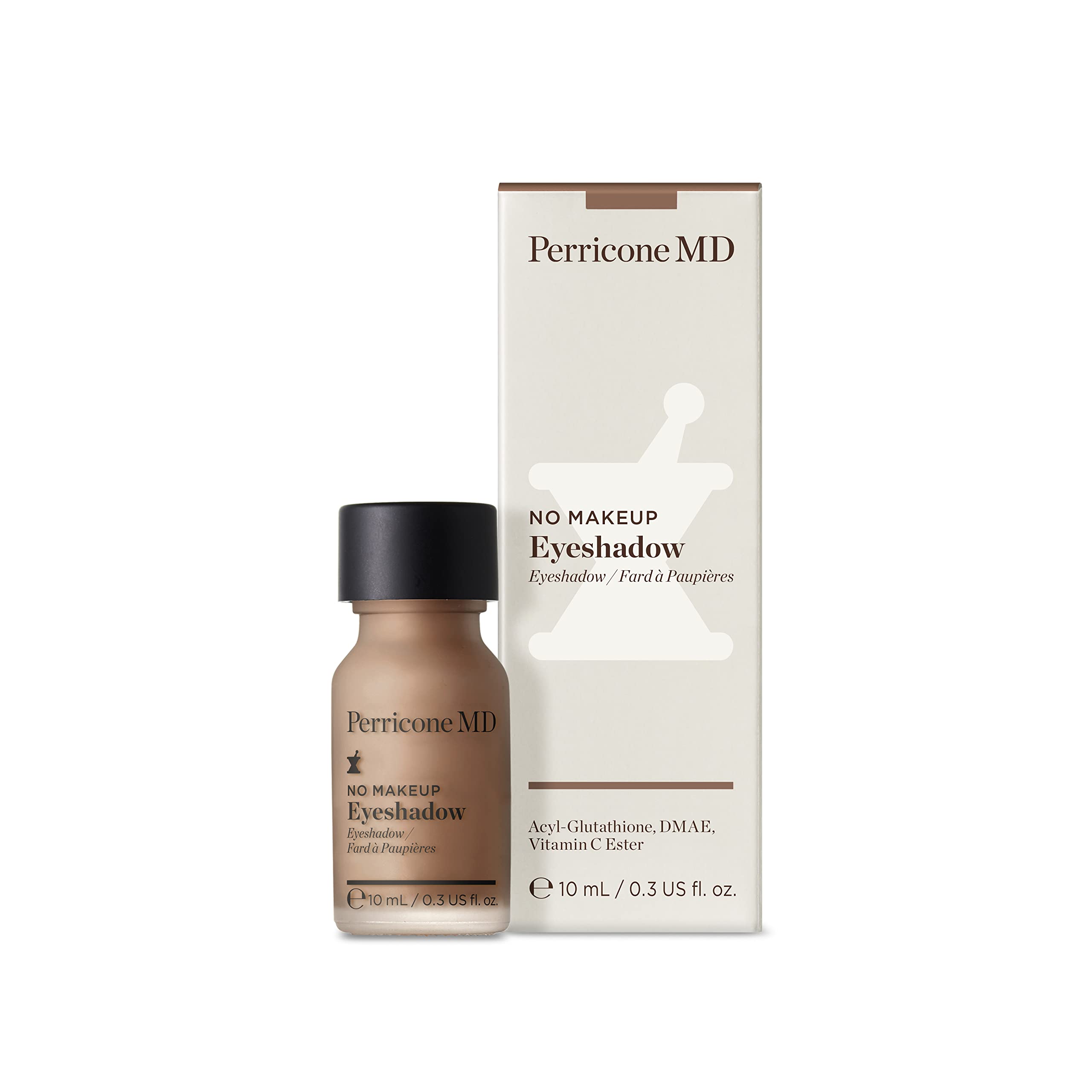Perricone MD No Makeup Eyeshadow Shade 3 serum-texture swatch on eyelid for easy blend.