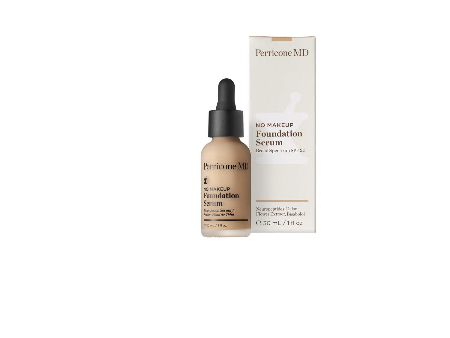 Perricone MD No Makeup Foundation Serum Ivory, couvrance modulable pour teint uniforme.