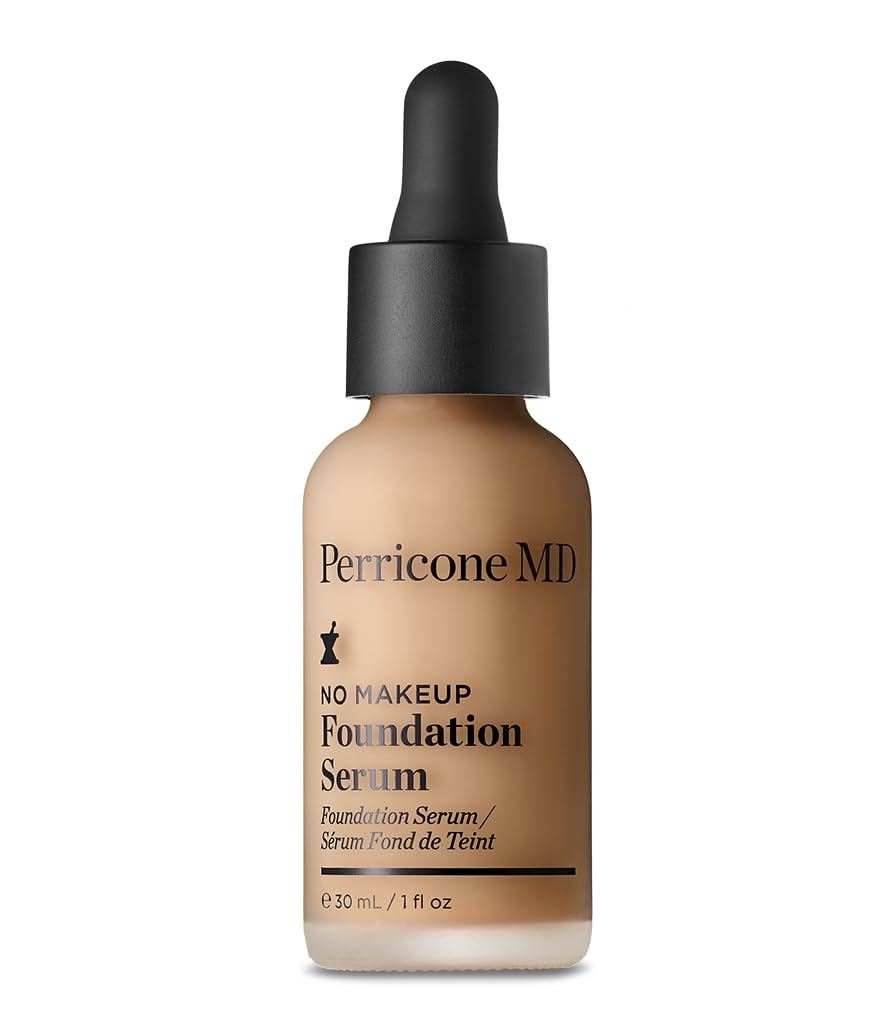 Perricone MD No Makeup Foundation Serum Buff bottle with semi-matte finish and SPF 20.