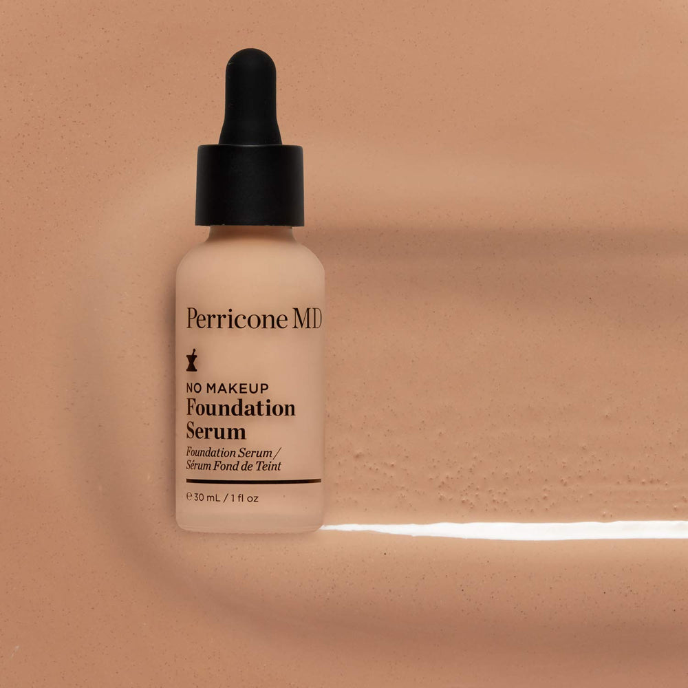 Perricone MD No Makeup Foundation Serum Ivory, swatch teinte ivoire pour tester l'uniformité.