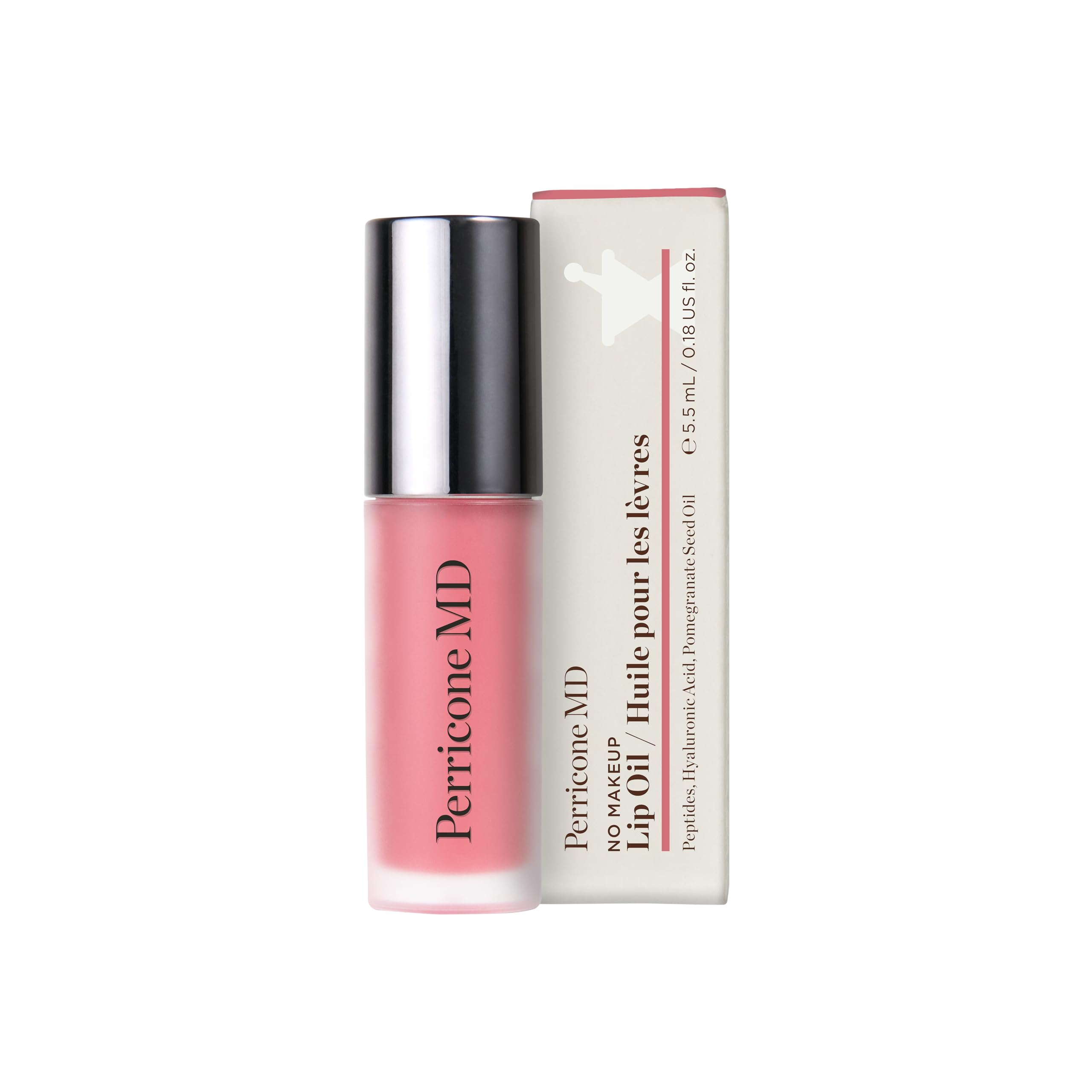 Perricone MD lip oil application provides moisturized lips with natural-looking color.