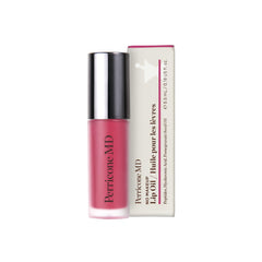 Perricone MD No Makeup Lip Oil Plum application swipe adds color and moisture.