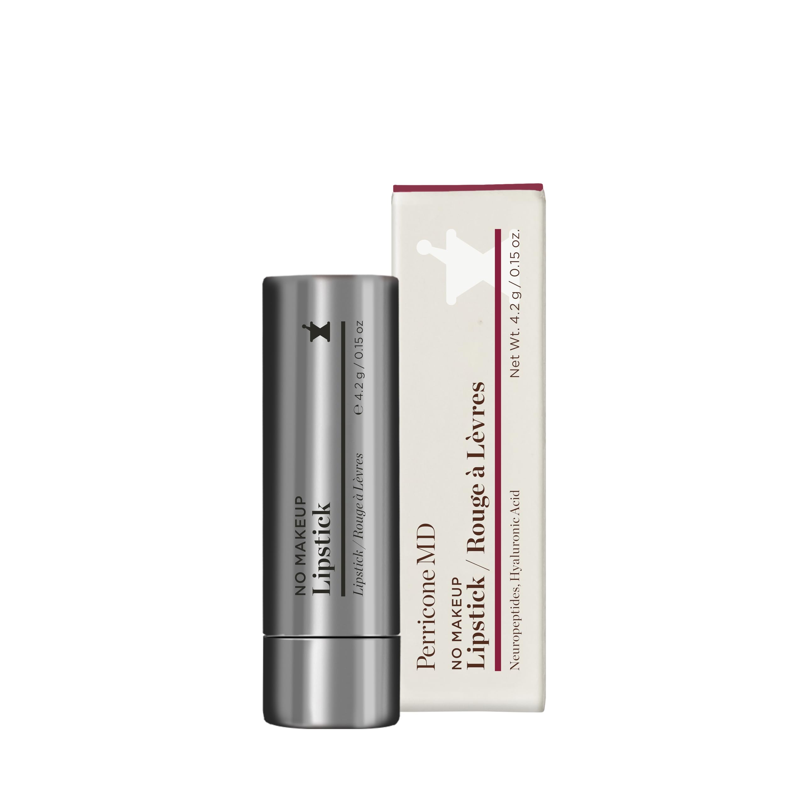 Perricone MD No Makeup Lipstick Cognac swatch demonstrates sheer color that blends with skin tones