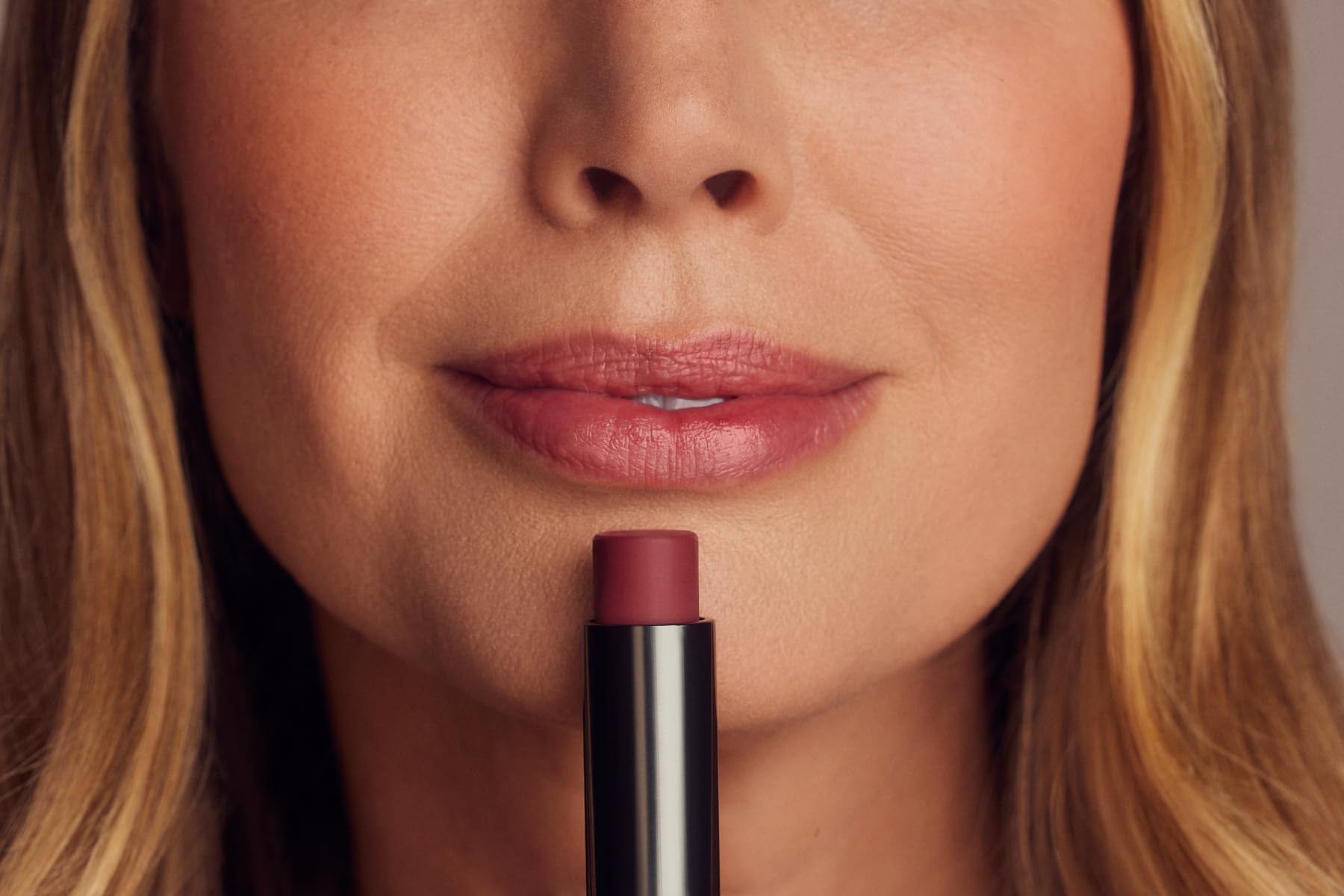 Perricone MD No Makeup Lipstick Rose close-up shows creamy texture and color payoff
