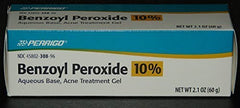 Perrigo acne treatment gel on skin showing application use