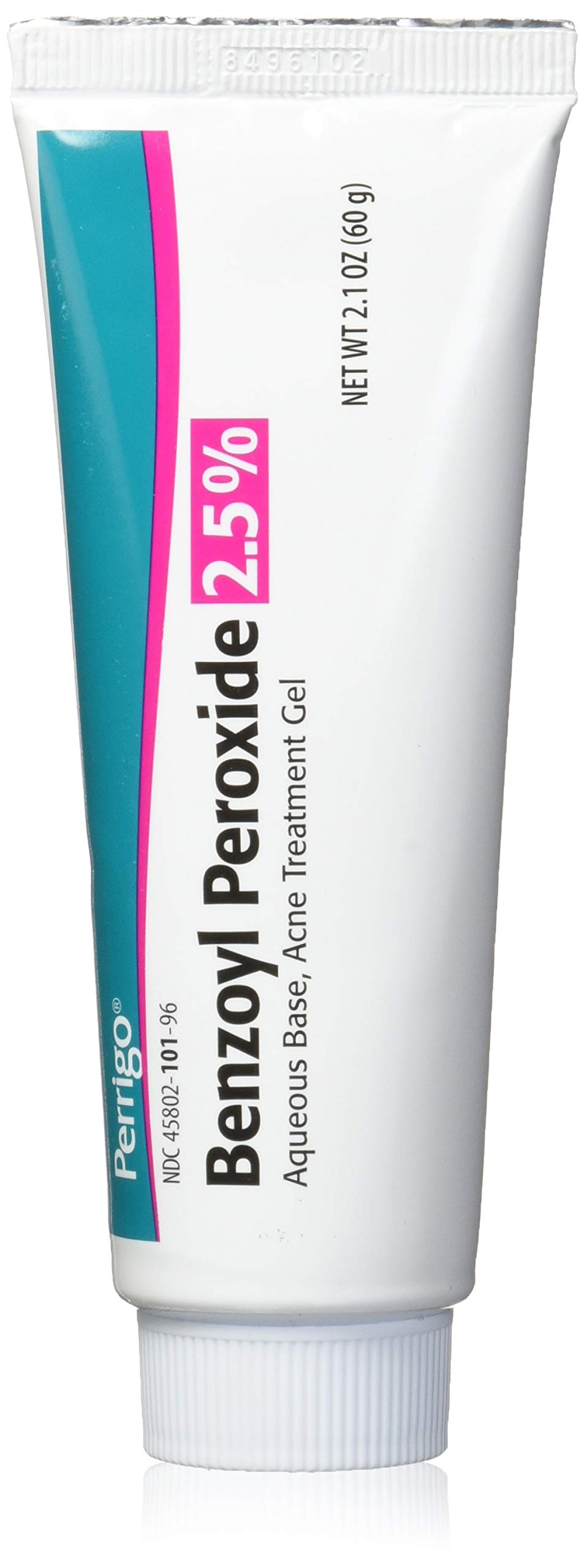 Perrigo benzoyl peroxide gel 60g tube closeup for targeted acne care.