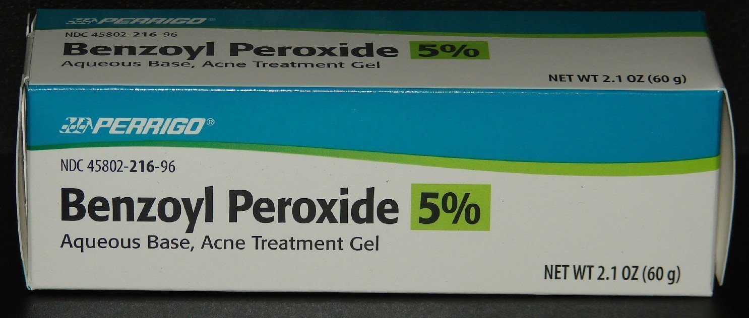 Perrigo benzoyl peroxide acne treatment gel 60g tube for targeted blemish care and clearer skin