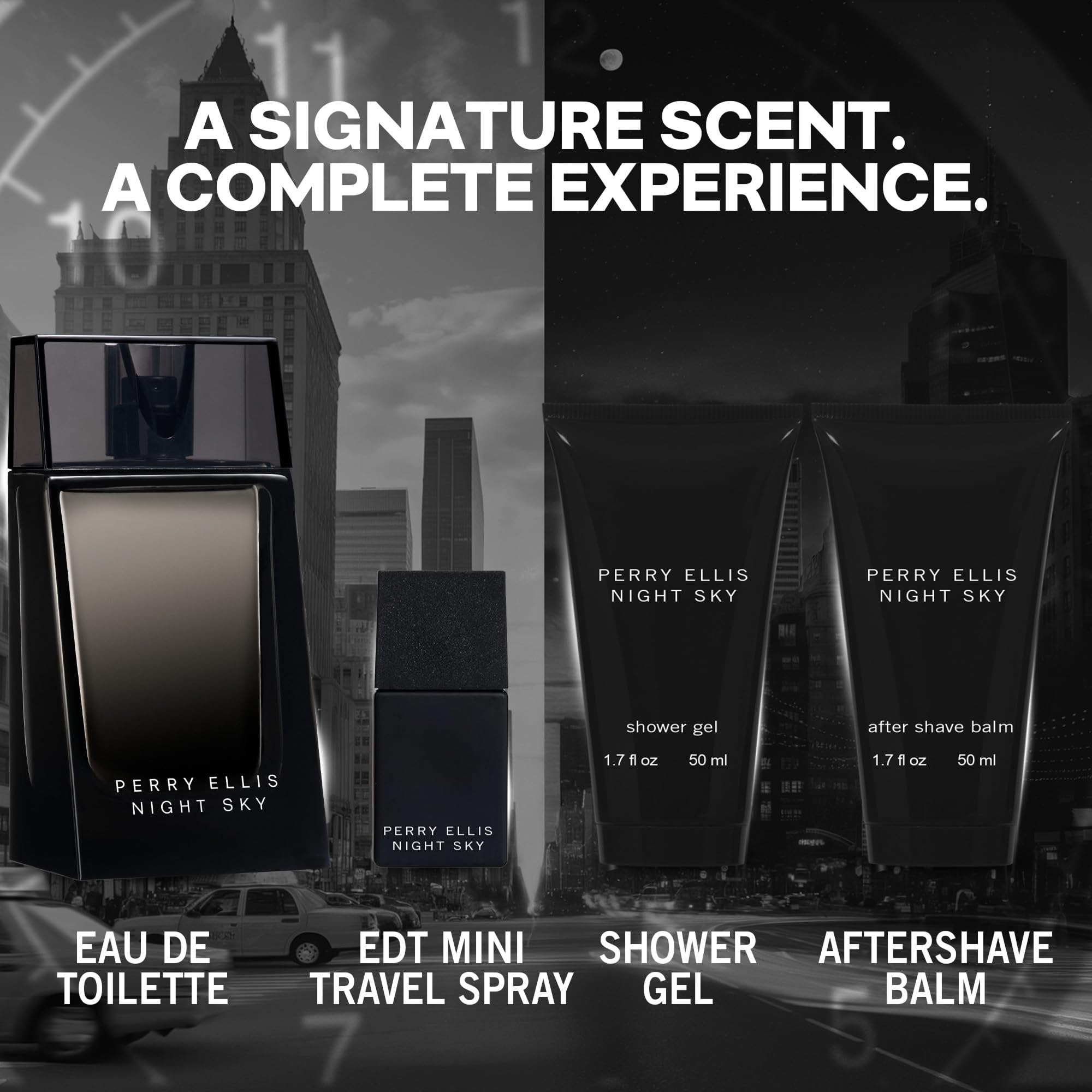 Perry Ellis Night Sky after shave balm for smooth skin after shaving