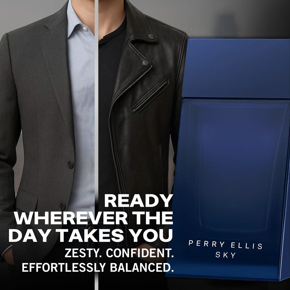 Perry Ellis Sky mist spray action capturing a quick, fresh release