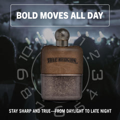 Perry Ellis True Religion Original Scent mid notes add depth and masculine warmth.