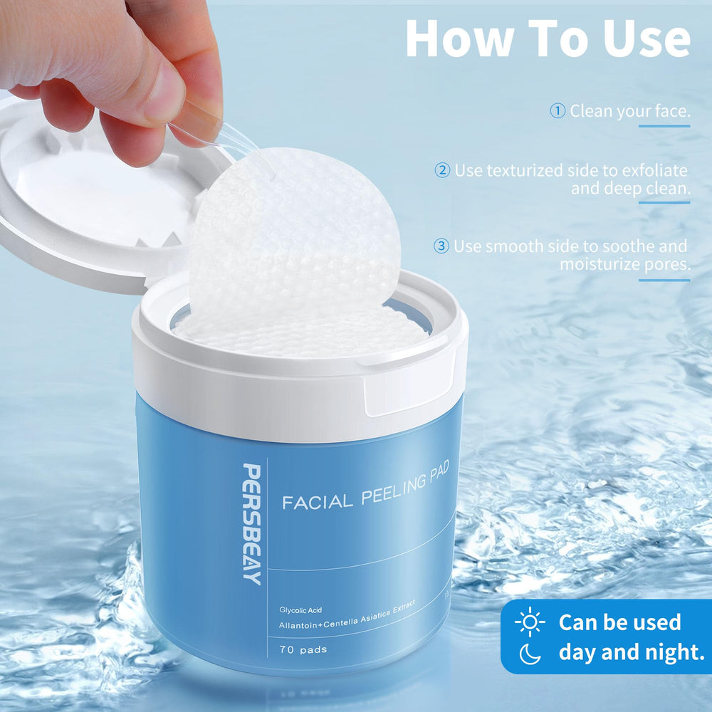 Persbeay Glycolic Acid Pads 70 pads in long-lasting jar.