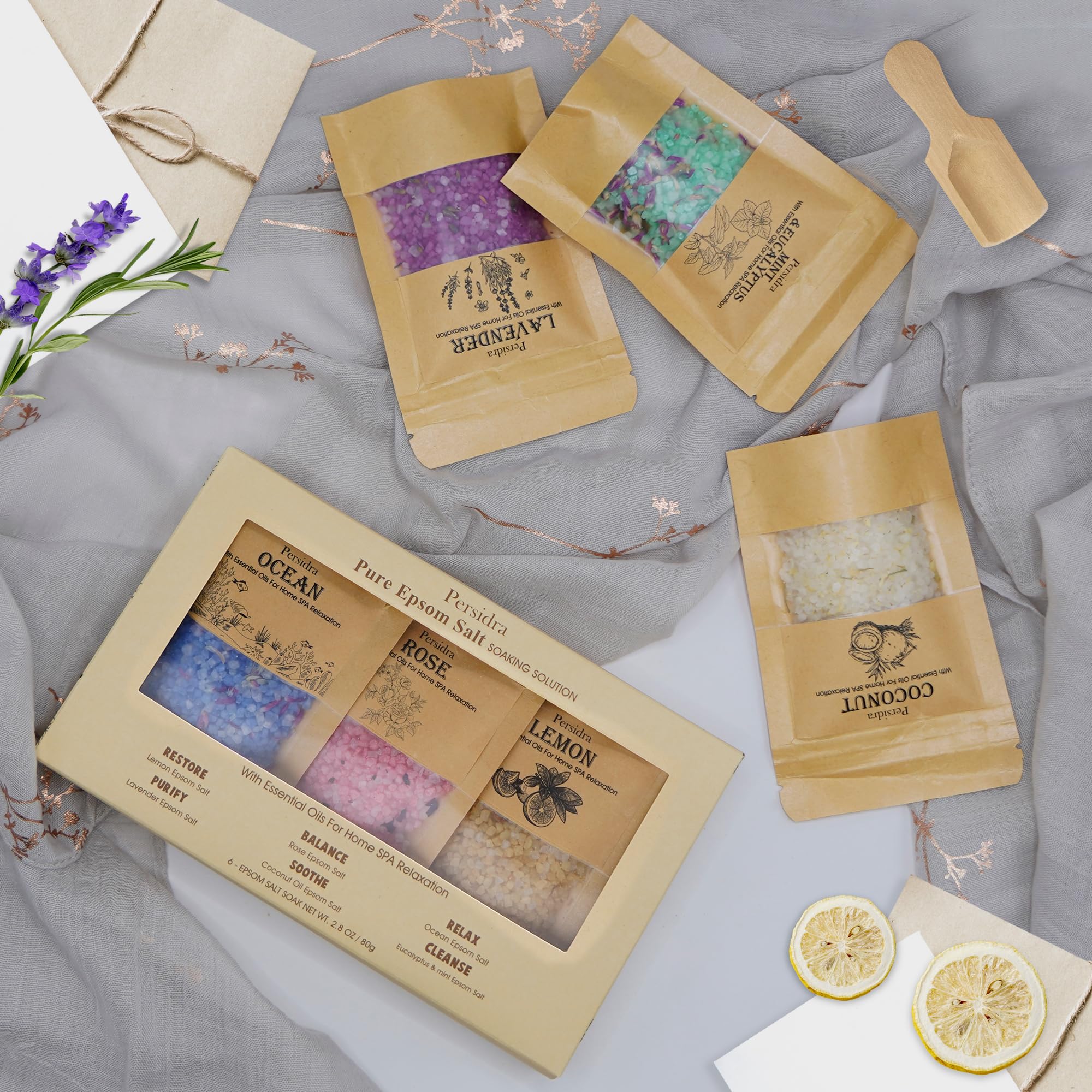 Persidra Lemon bath salt for energizing, uplifting baths.