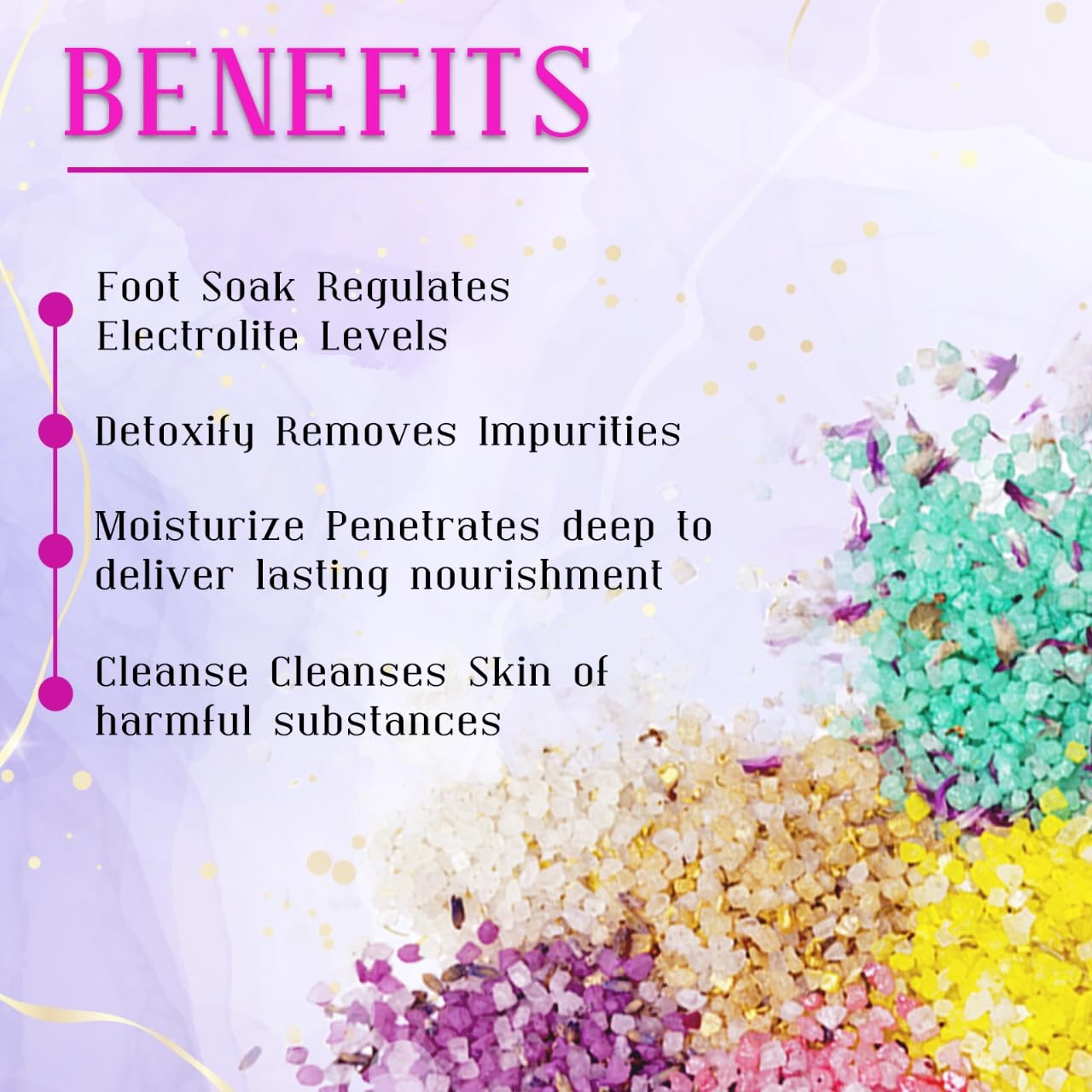 Persidra tea tree scent bath salts with refreshing notes.