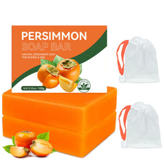 Persimmon soap bar 2-pack on display highlighting odor-control benefits