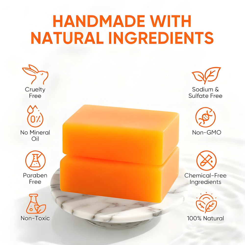Packaging of persimmon soap bar highlighting natural ingredients