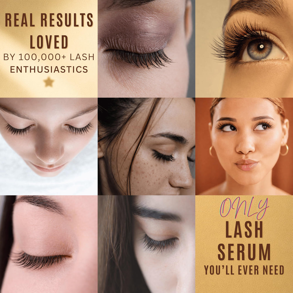 Morning routine shot with Persona Beauty lash care serum.
