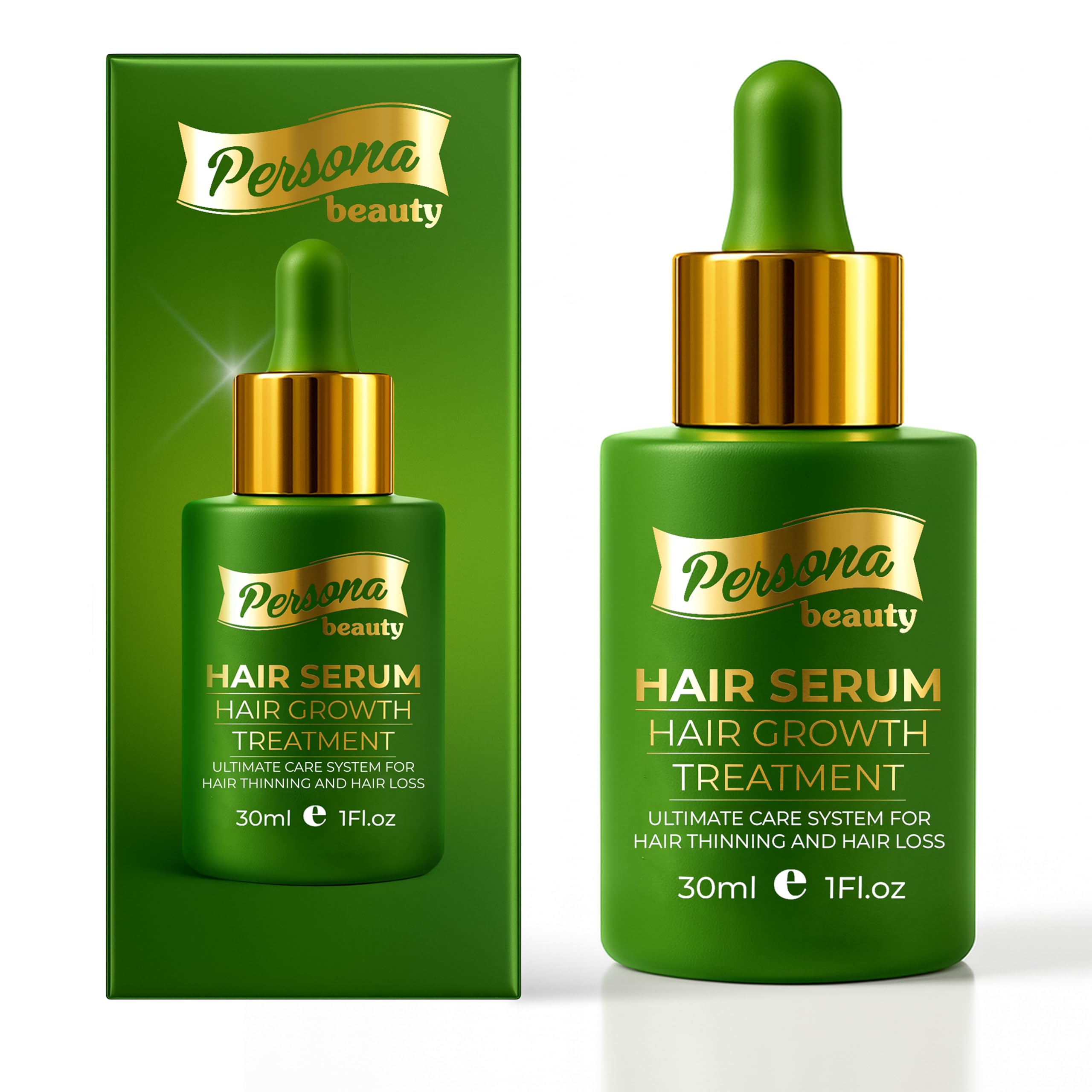 Persona Beauty Hair Growth Serum bottle shows concentrated scalp nourishment formula