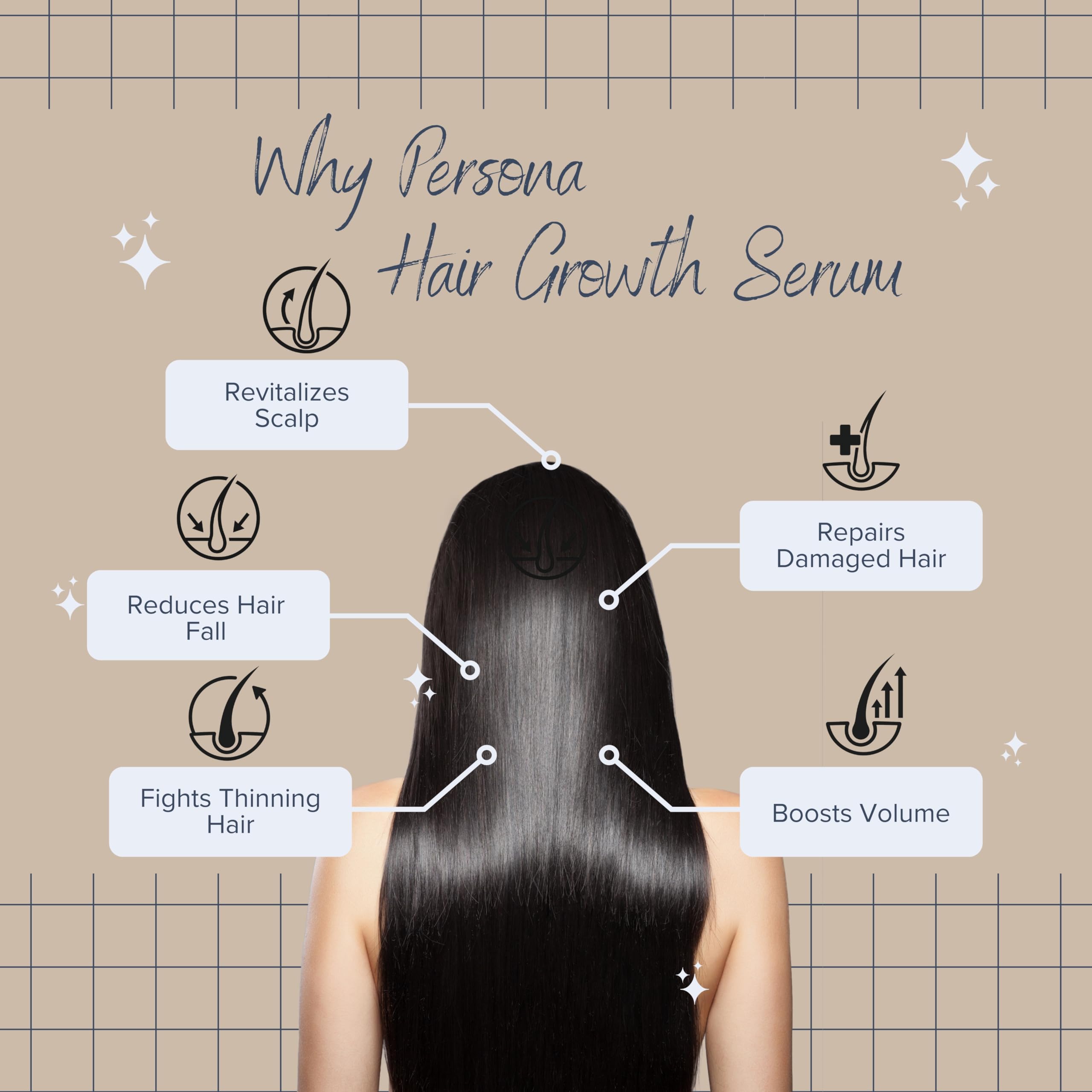 Packaging front view of Persona Beauty Hair Growth Serum