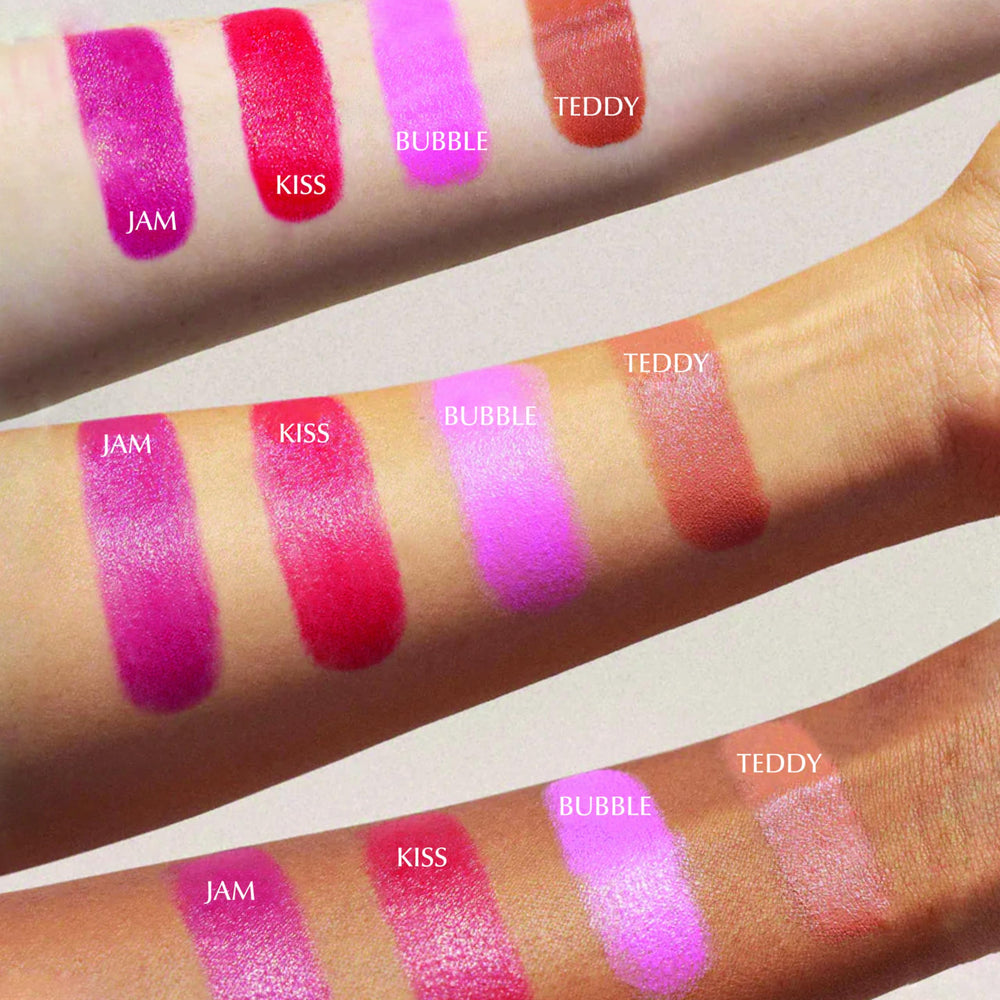 USA-made Dreamstick Blush packaging highlights clean beauty.