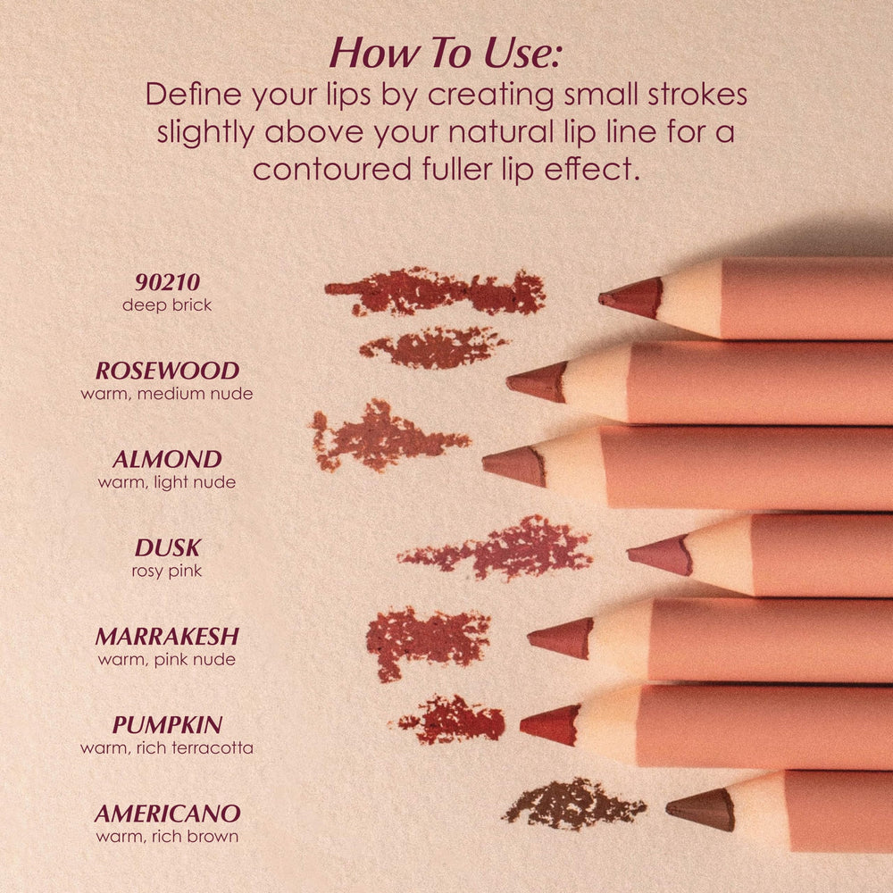 Matte finish image highlights long-lasting lip definition from the PERSONA pencil.