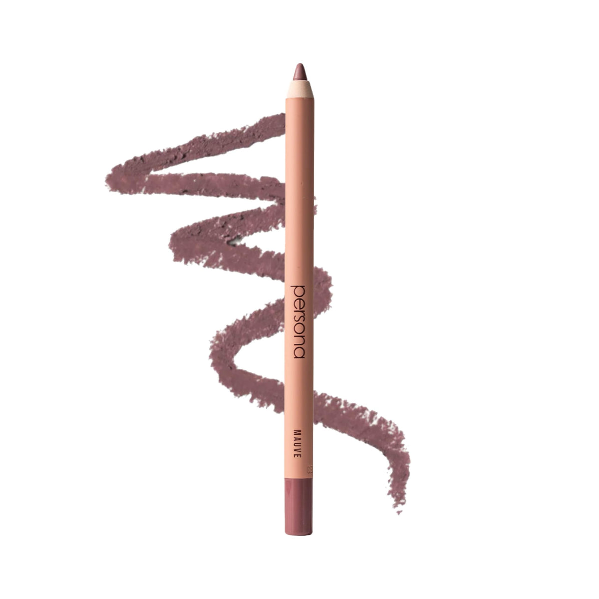 PERSONA Lip Liner Pencil mauve swatch demonstrates defined lip shape.