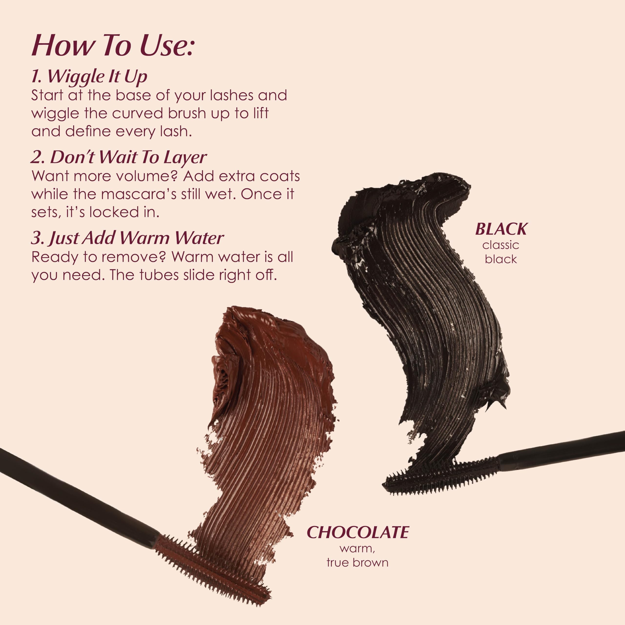 PERSONA Volumizing Tubing Mascara long-wear formula stays put through humidity.