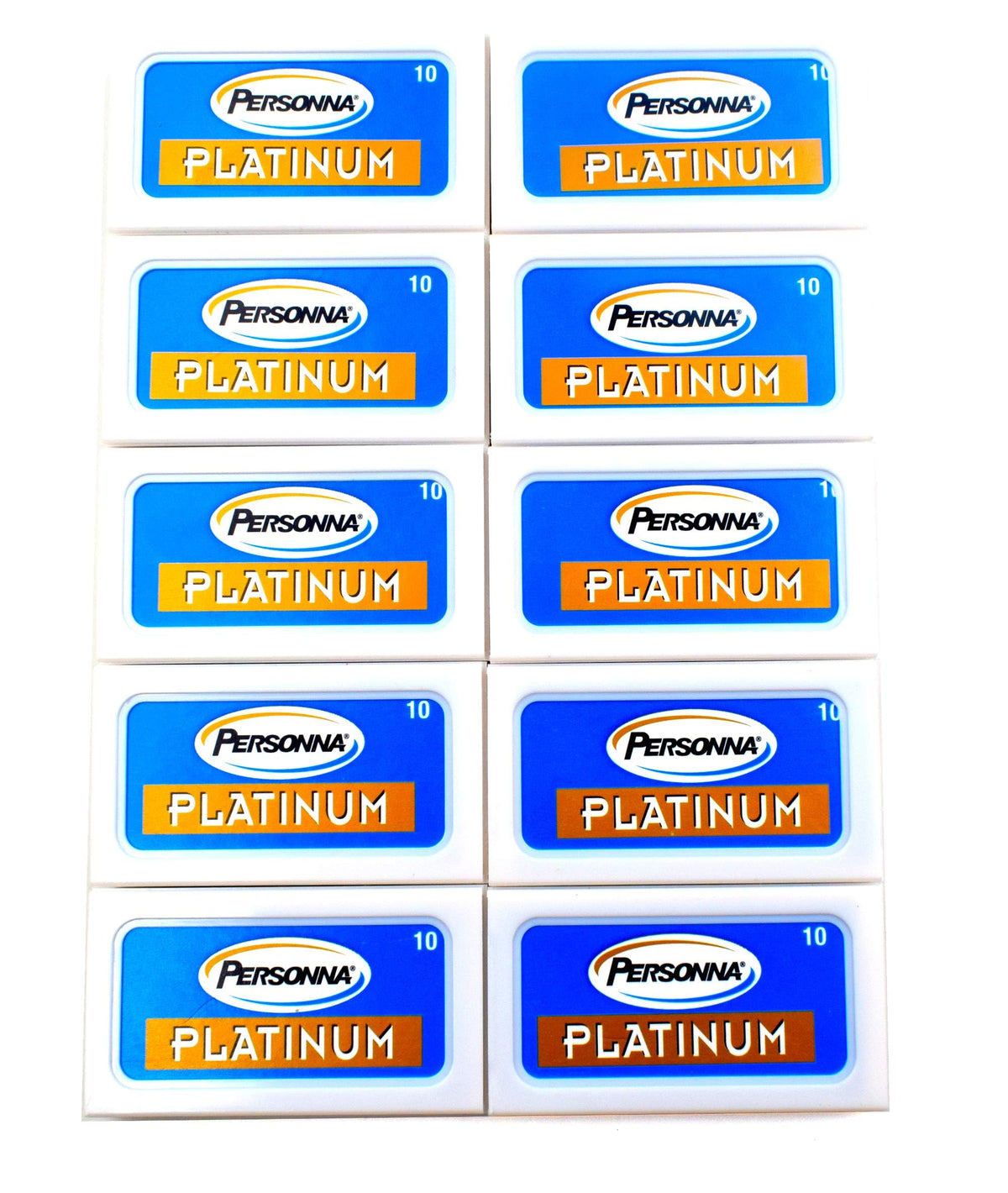 Personna Platinum double edge blades 100-pack, premium steel for a smooth, forgiving shave.