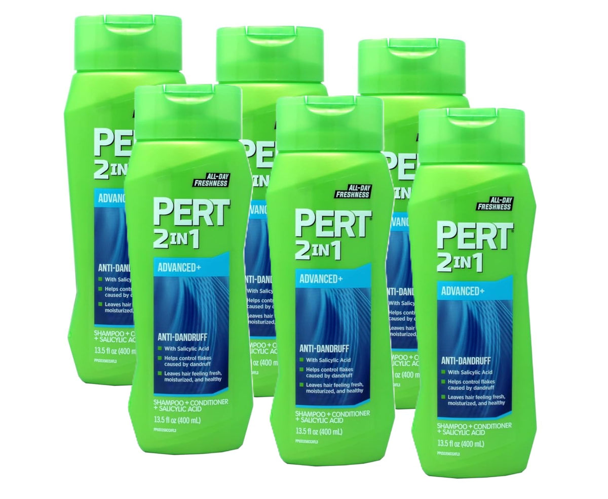 Pert 2-in-1 shampoo and conditioner bottle for daily cleansing and scalp care.