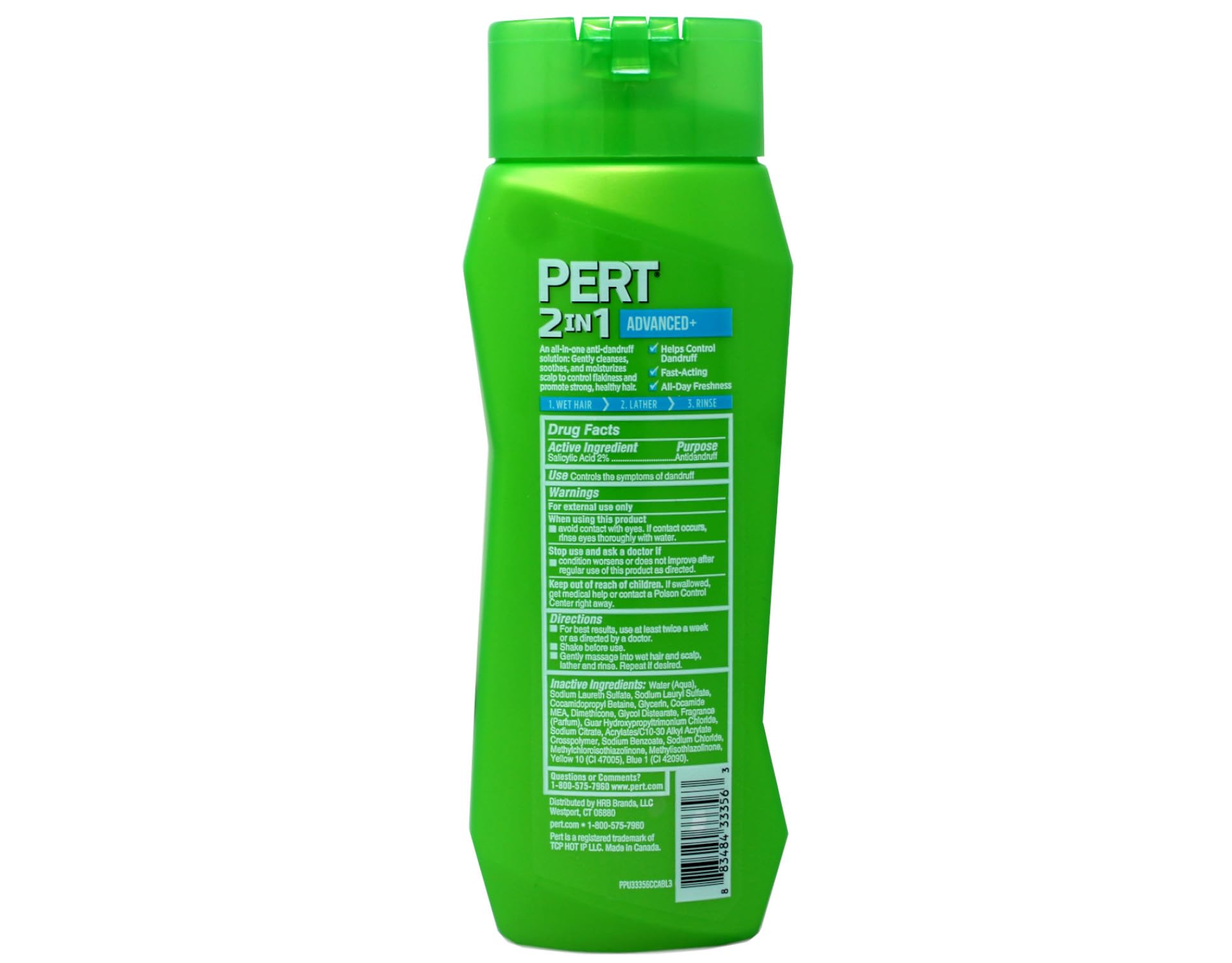 Pert dandruff shampoo lather closeup highlighting lightweight feel.