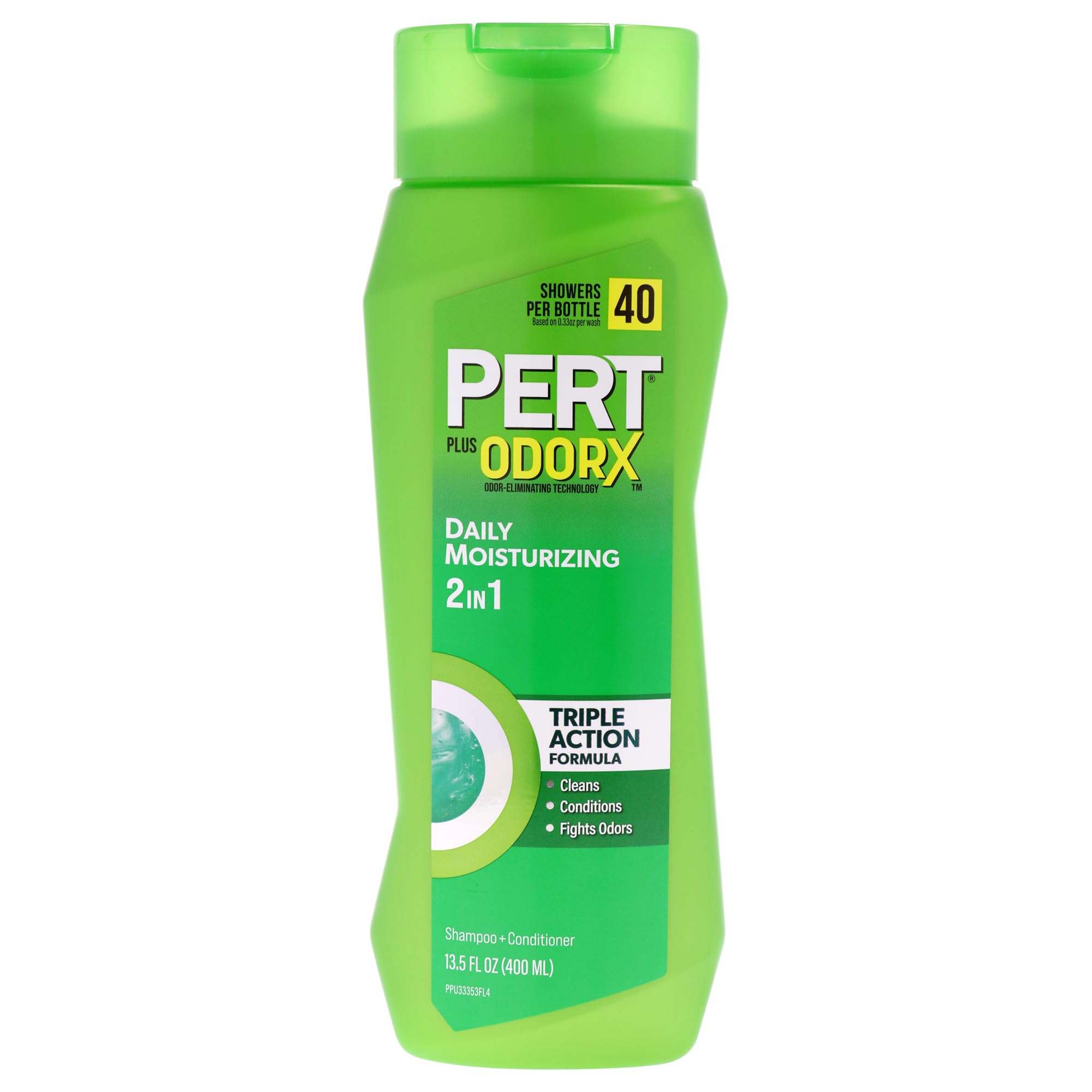 Pert Plus bottle pour shows simple 2-in-1 application.