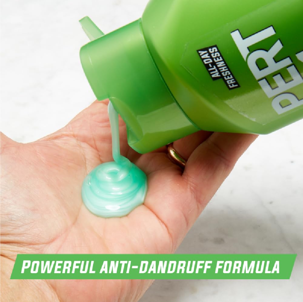 Pert shower-ready hair cleanse close-up emphasizing quick shower solution.