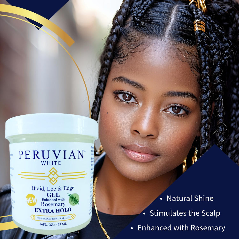 Peruvian White Braid gel used to set a braid and twist.