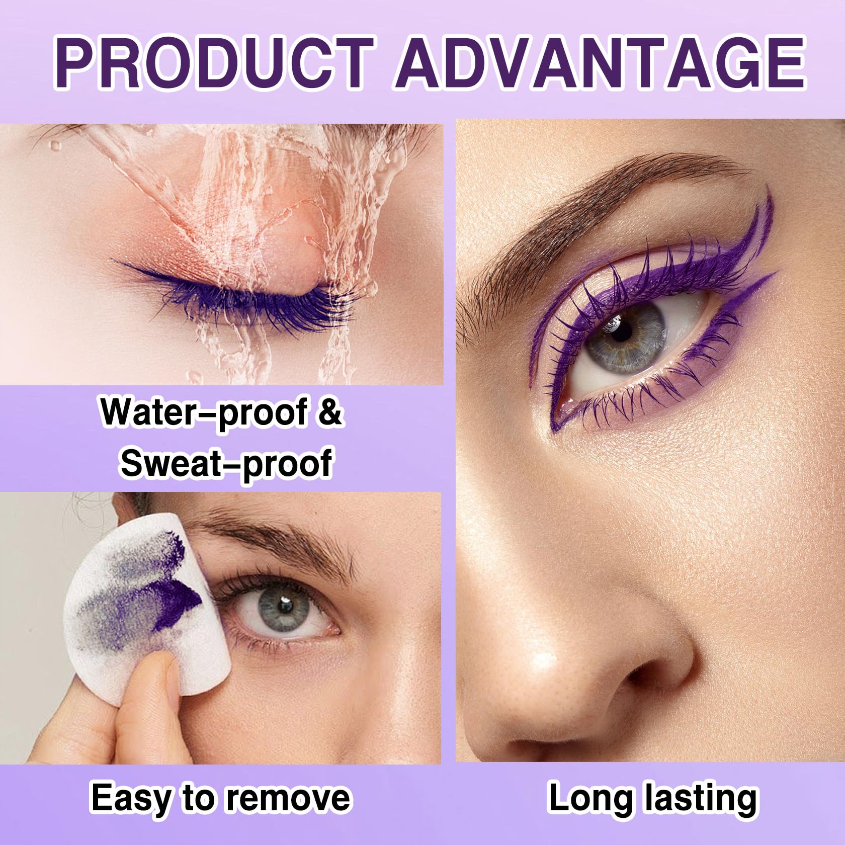 PERVALA easy-to-remove mascara using cotton pad for gentle cleansing.