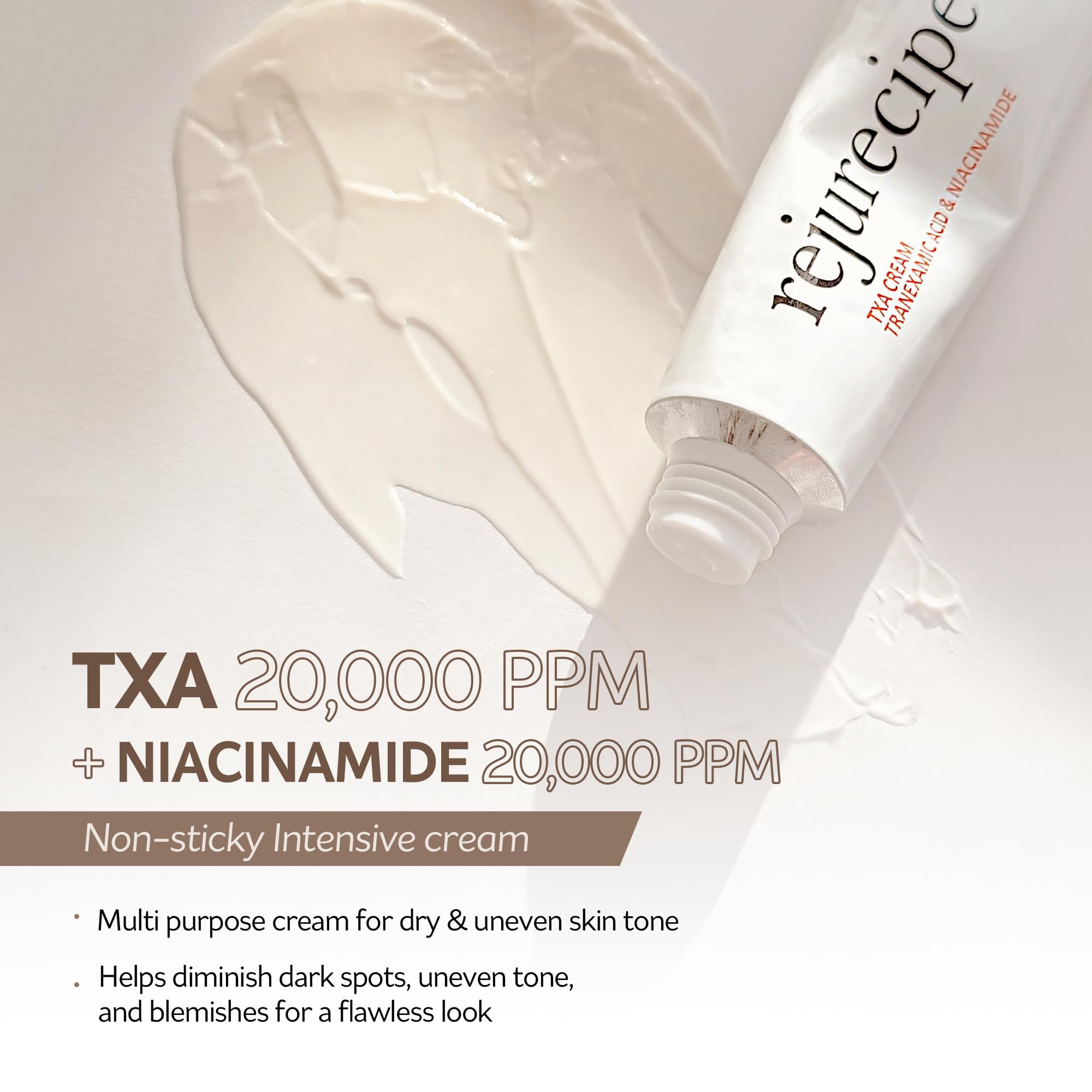 PESTLO Rejurecipe TXA Cream texture close-up highlights smooth, hydrating formula.
