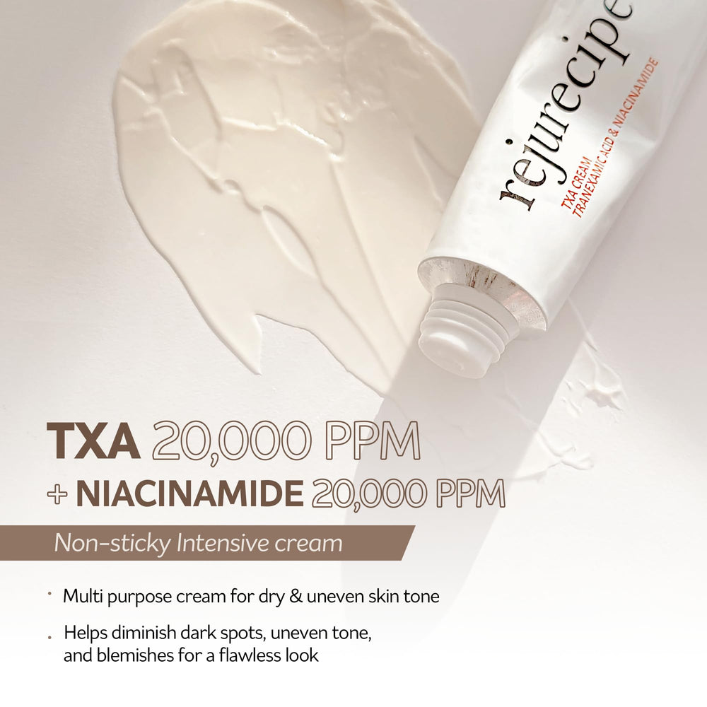 PESTLO Rejurecipe TXA Cream texture close-up highlights smooth, hydrating formula.
