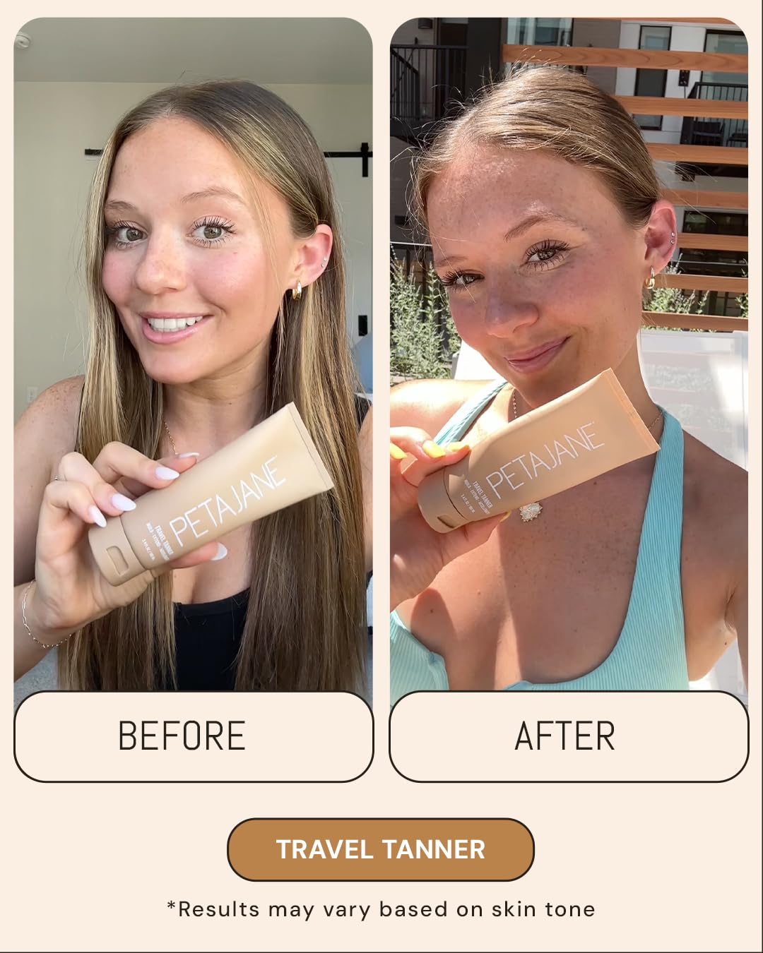 Peta Jane Tan Extender lotion skin glow closeup hints natural-looking finish.