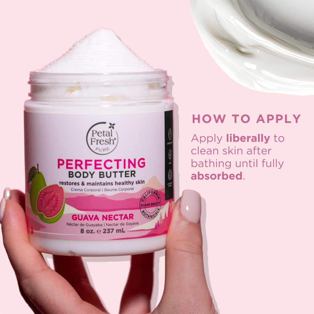 Petal Fresh Guava Nectar glow on skin suggests healthy-looking radiance