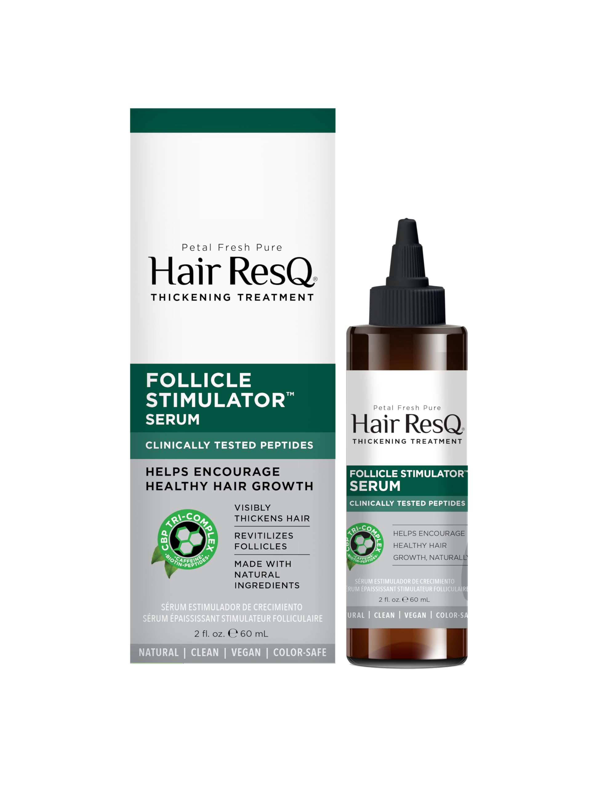 Petal Fresh Pure Hair ResQ bottle ready for easy daily application to the scalp.